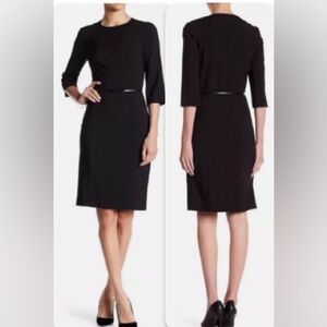 Hugo Boss Wool Stretch Belted Sheath Dress12